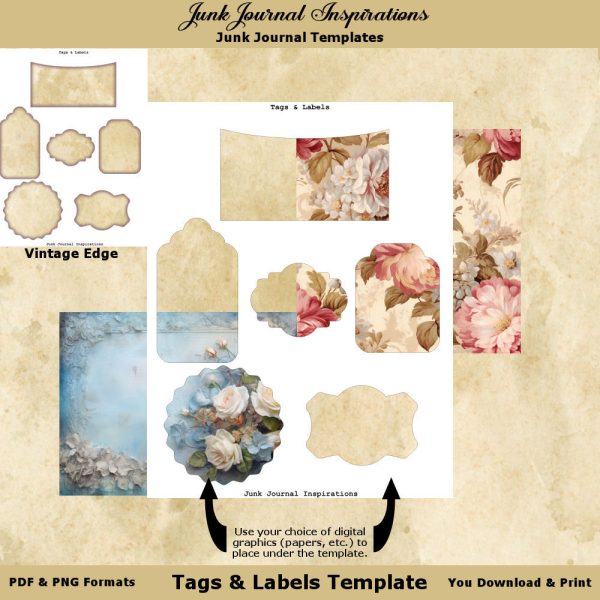 Junk Journal Tags & Labels Template
