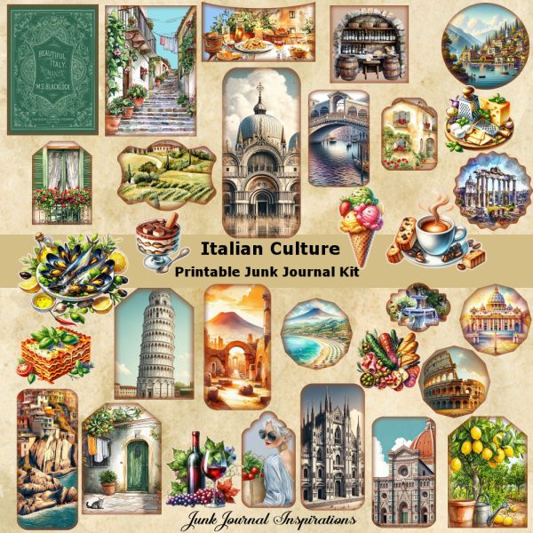 Italian Culture Junk Journal Kit